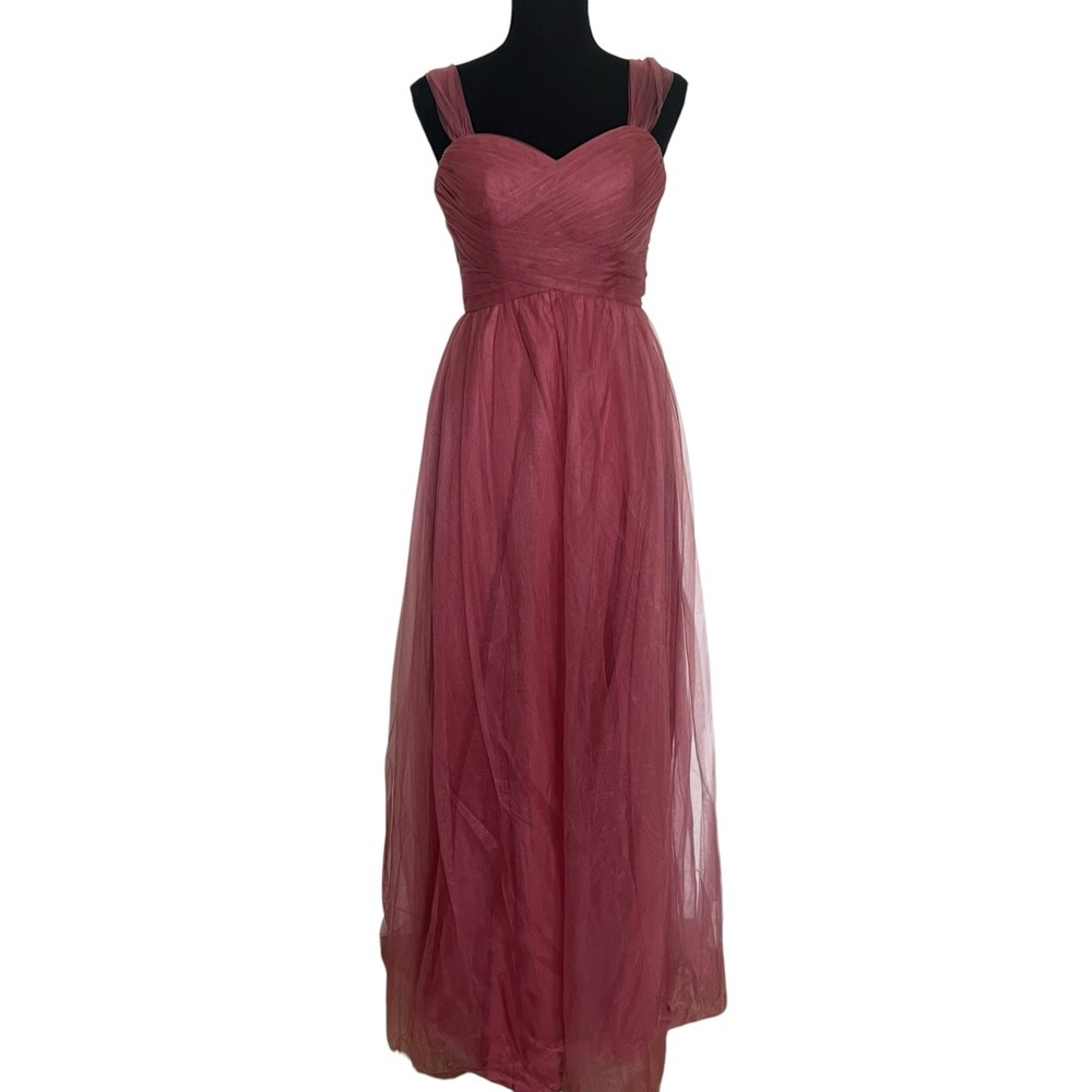 Azazie A6 Mulberry Tulle Bridesmaid Dress Sweetheart A-Line Formal Gown Rose